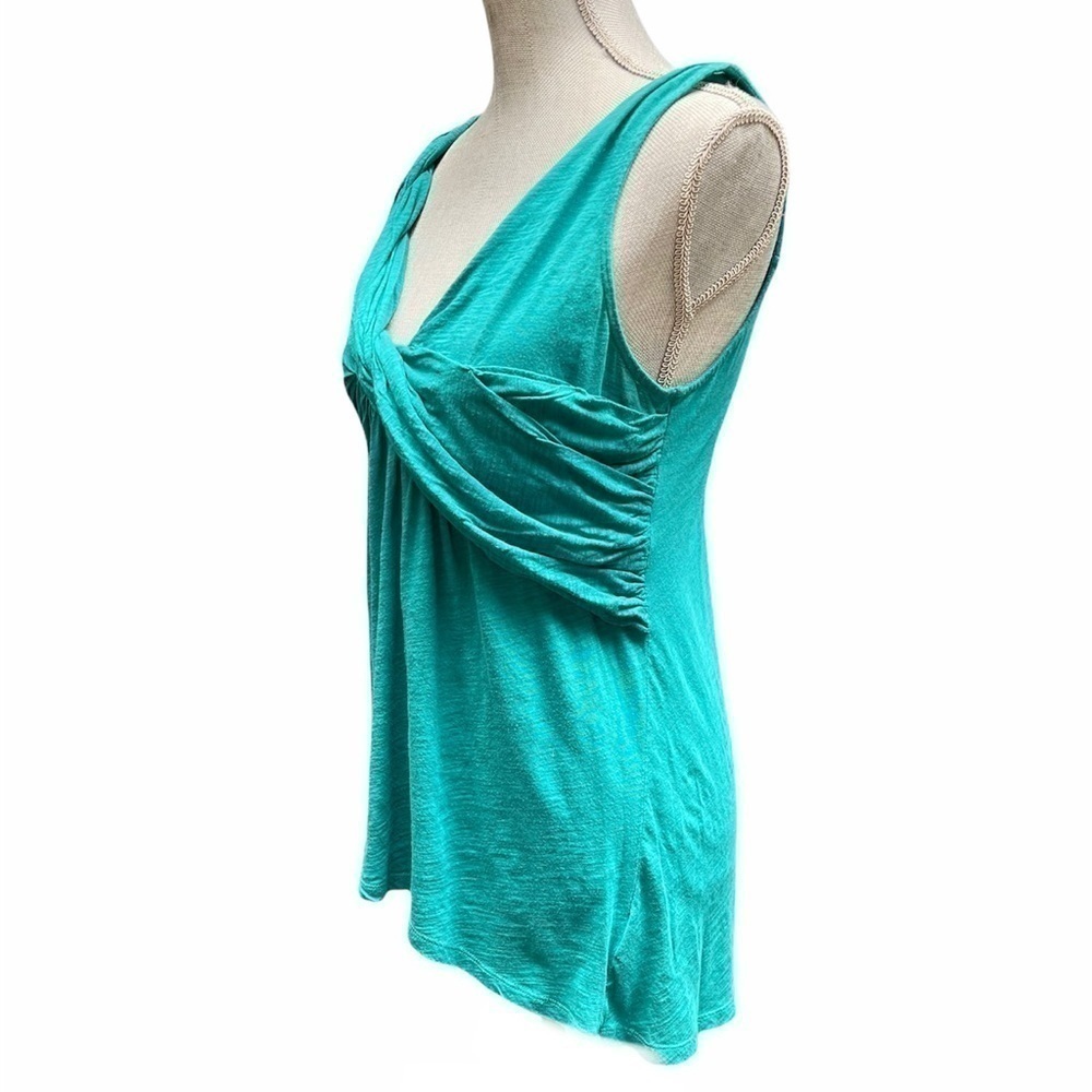 Anthropologie DELETTA Green Twisted V-Neck Sleeveless Top Size Small - Picture 3 of 8